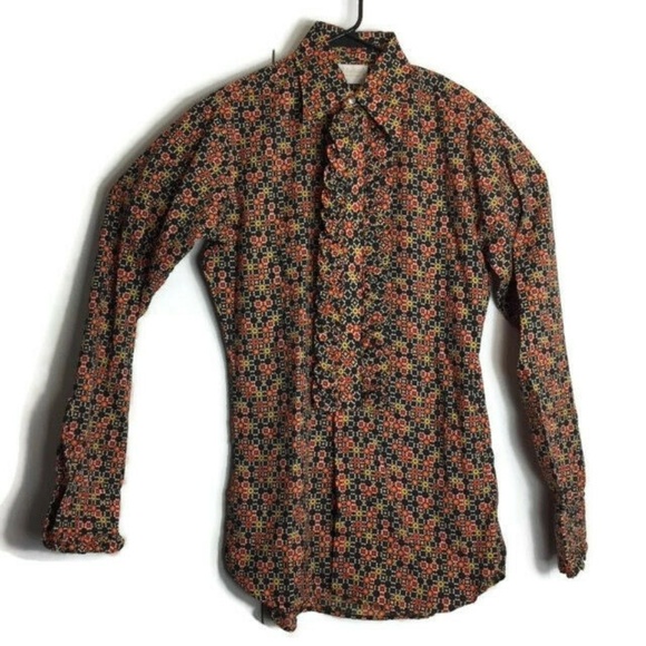 Ugo Vallini Other - Ugo Vallini Disco Ruffled Abstract Button Shirt